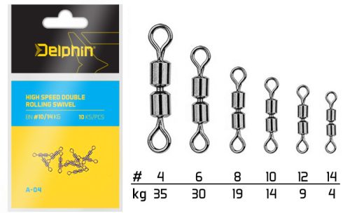 Delphin - High Speed Double Rolling Swivel Bn/10