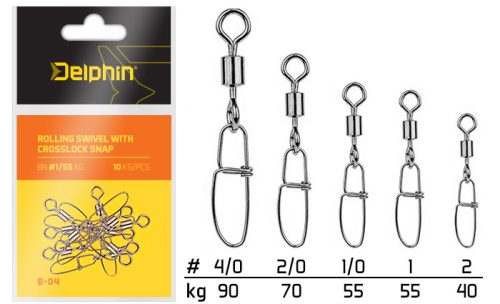 Delphin - Rolling Swivel With Crosslock Snap 1-es