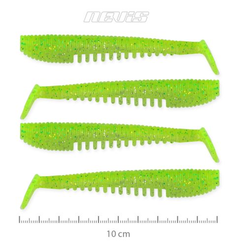 Nevis - Impulse Shad 10cm 4db/cs (Flash Chartreuse)