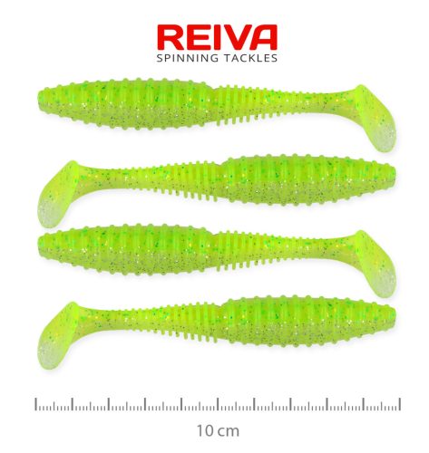 Reiva - Zander Power Shad 10cm 4db/cs (Flash Chartreuse)