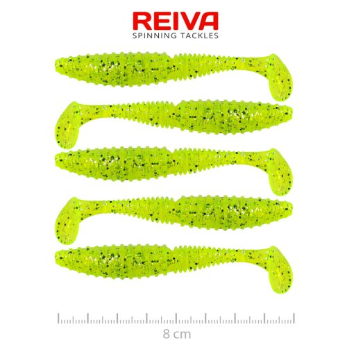 Reiva - Zander Power Shad 8cm 5db/cs (Poppy Green)