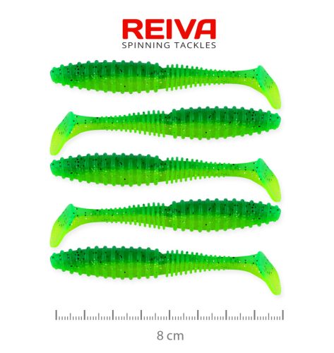 Reiva - Zander Power Shad 8cm 5db/cs (Poison Green)