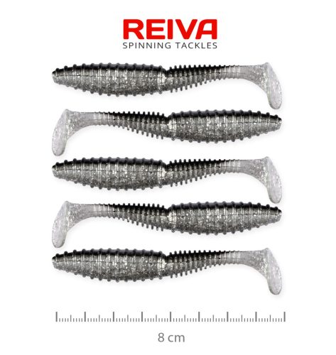 Reiva - Zander Power Shad 8cm 5db/cs (Flash Bleak)