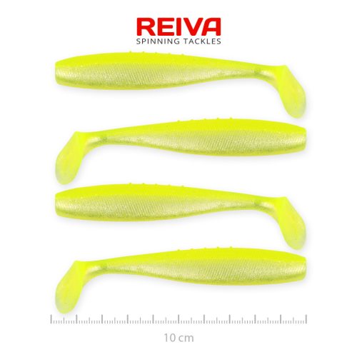 Reiva - Flat Minnow Shad 10cm 4db/cs (Flash Lemonade)