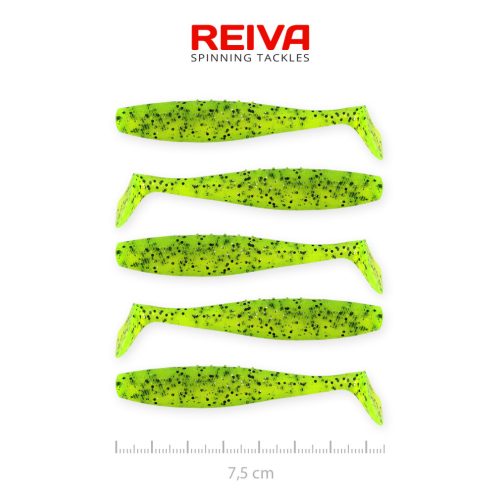 Reiva - Flat Minnow Shad 7,5cm 5db/cs (Poppy Green)