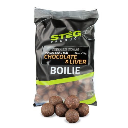 Stég Product - Soluble Boilie 24mm Chocolate&Liver 1kg